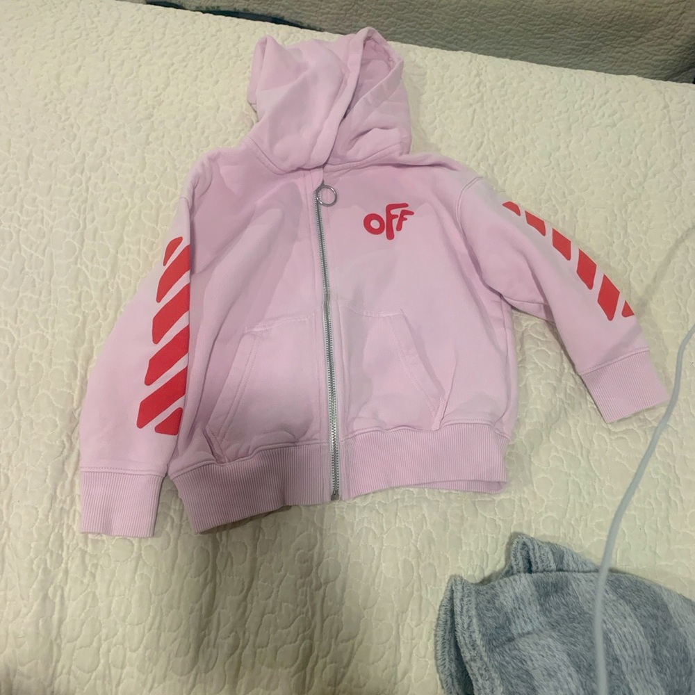 OFF-WHITE pink kids zip up